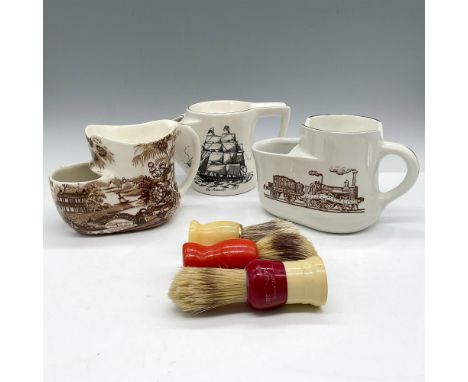 Unique mug design with soap and brush holder with handle. Lot includes Lord Nelson Pottery - Old Ironsides 1797 6.25"L, Burle