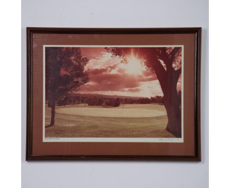 An original vintage color photograph of the 9th hole at Cherry Hills Country Club, one of Americas most historic golf courses