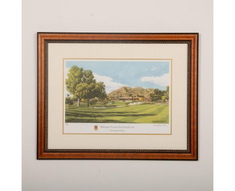 Limited edition color serigraph on paper after American Golf artist Lee Wybranski' s original Paradise Valley Country Club, T