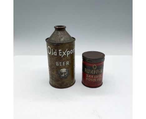 Lot includes Old Export Beer - Cumberland Brewing Co. and Rumford Baking powder. Largest item 6"H x 2.5" dia. Issued: 20th ce