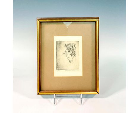 An intaglio print incised using acid into a metal plate. Edition 21/100. Signed lower right by artist and dated 1935. Sight s