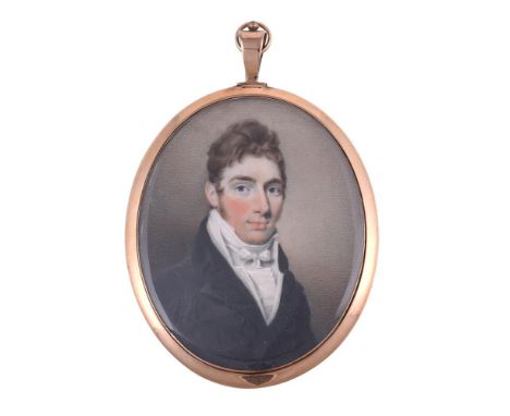 
	
		Y&nbsp;George Chinnery (British 1774 - 1852)
		A gentleman, wearing blue coat, white waistcoat, stock and frilled chemis