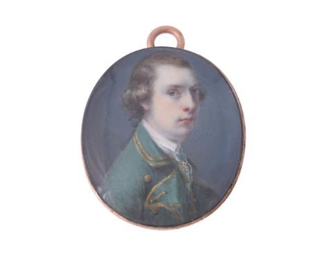 
	
		Y&nbsp;Circle of Samuel Collins (British c. 1735 - 1768)
		A gentleman, wearing green coat with gold trim, white stock a