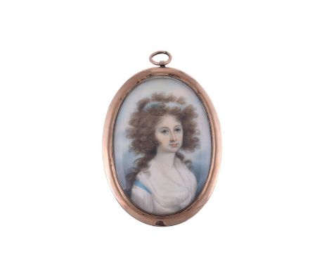 
	
		Y&nbsp;English School (c.1800)
		A double-sided portrait miniature; the obverse with a lady, wearing white dress, her po