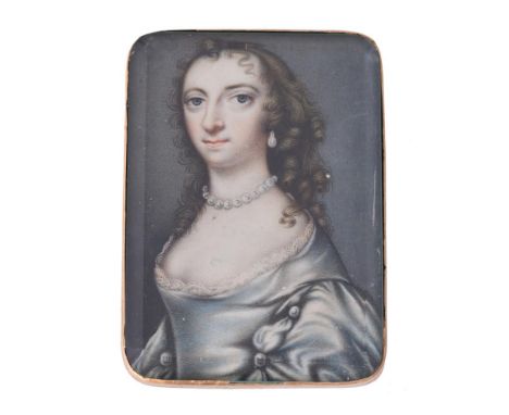 
	
		Dutch School (late 17th /early 18th century)
		A lady, wearing 17th century dress, with single strand pearl necklace and