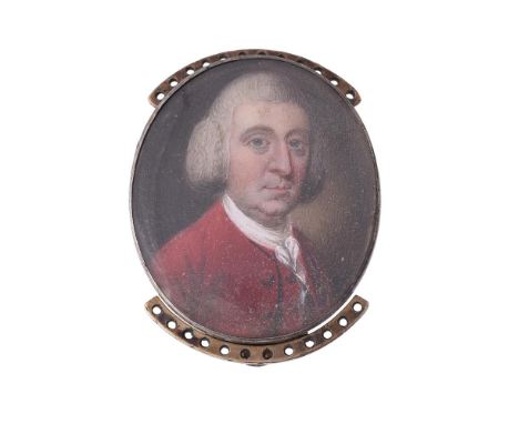 
	
		Y&nbsp;English School (18th century)
		A gentleman, wearing red coat, red waistcoat, white stock and cravat, his powdere