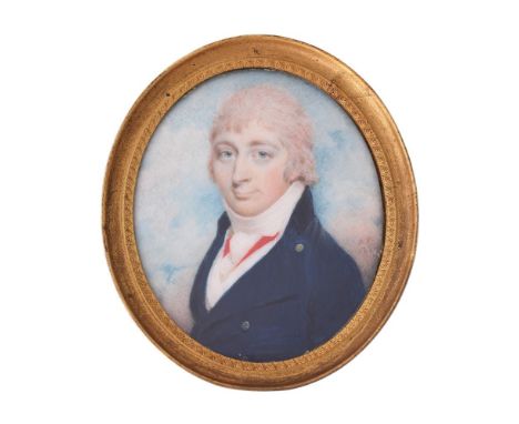 
	
		Y&nbsp;Attributed to Andrew Plimer (British 1763 - 1837)
		A gentleman, wearing blue coat with black standing collar, re