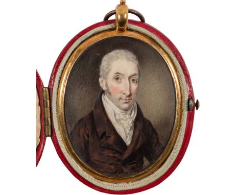 Circle of George Chinnery [1774-1852]- 
Miniature portrait of Sir William Pennyman Bart, circa 1815
head and shoulders wearin