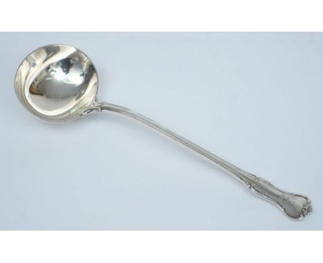 A Victorian silver Princess pattern soup ladle, maker George William Adams, London, 1875: crested and initialled, 33.5cm. lon