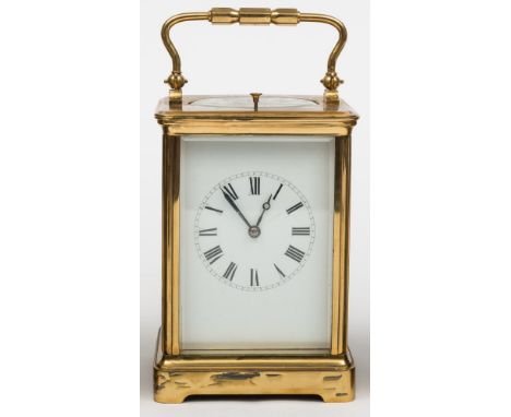 A Victorian French repeating carriage clock: the eight-day duration movement having a platform lever escapement and striking 