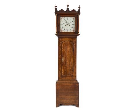 Jno. Symonds, Reepham, an oak longcase clock: the eight-day duration movement striking the hours on a bell, the twelve-inch s