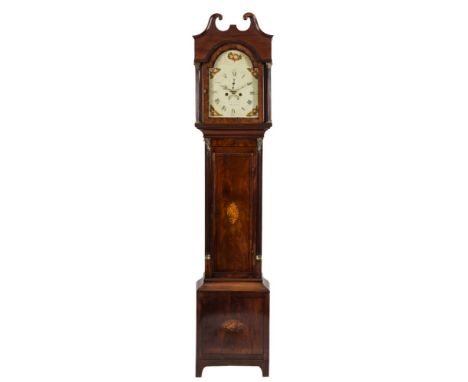 Michaels, Bridgwater, a mahogany longcase clock: the eight-day duration movement striking the hours on a bell, the twelve-inc