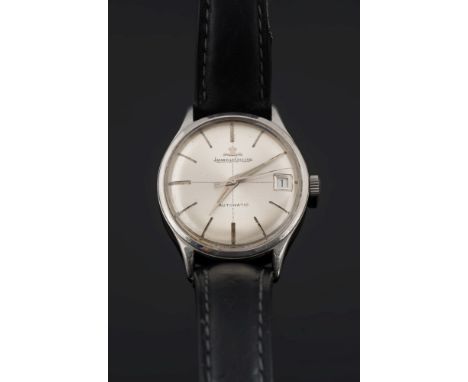 Jaeger LeCoultre. A gentleman's stainless steel 'Automatic' wristwatch:, the satin-finish dial with baton markers, centre sec