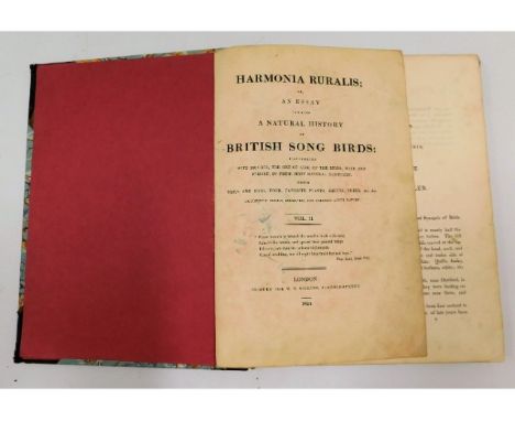 Book: Vol II of Bolton's Birds Harmonia Ruralis A Natural History of British Song Birds, W.T. Gilling with coloured plates - 