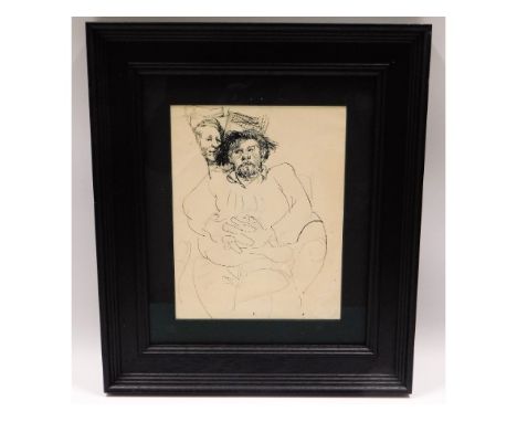 A pen &amp; ink figurative sketch by Robert Lenkiewicz, image size 9.75in x 7.75in