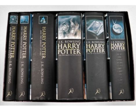 A boxed set of six Harry Potter books