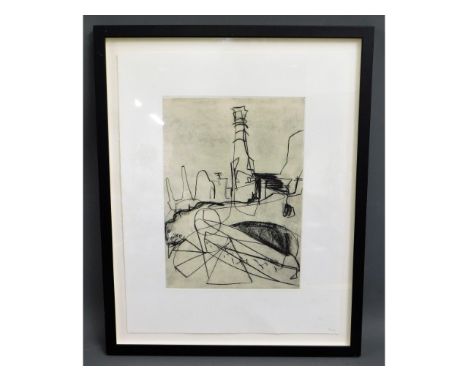 A framed limited edition 8/150 Peter Lanyon print from Tate Gallery, St. Ives depicting Levant Mine Ruins, image size 13.5in 