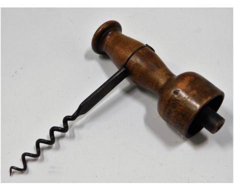 Treen: A 19thC. walnut corkscrew, 5.25in high 