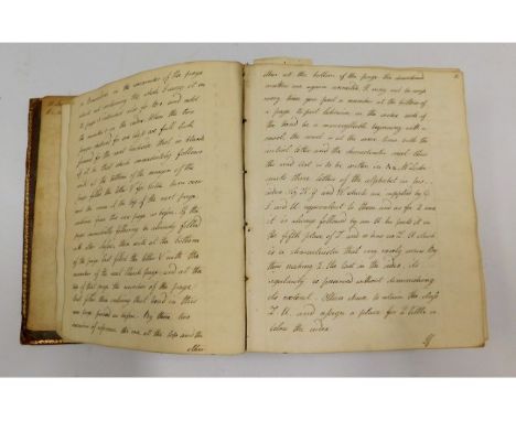 Book: An 18thC. Memorandum &amp; Common Place book, hand written in English &amp; French with some added print, dated 1798