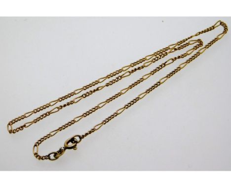 A 9ct gold chain, 15in long, 2.89g 