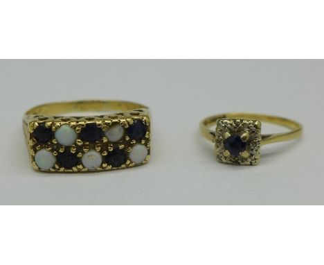 Two 9ct gold rings, weight 6.0g, sizes V and K