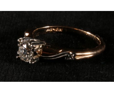 Diamond solitaire ring, the brilliant approx .45ct in gold '14K-18K' CONDITION REPORT: Size K
Diamond appears both bright and