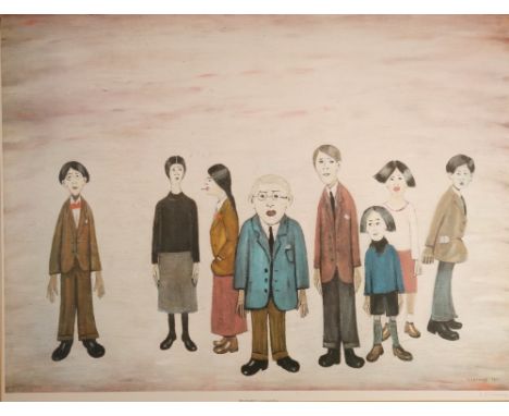 L.S LOWRY
His Family
Pencil signed lower right, print, Fine Art Trade Guild Blind Stamp to lower left, 53cm x 71cm CONDITION 