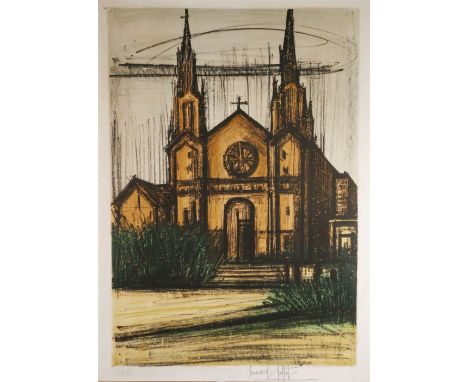 BERNARD BUFFET (1928-1999)
'Cathedral'
Coloured lithograph, limited edition numbered 99/150, pencil signed, 73cm x 53cm ARR