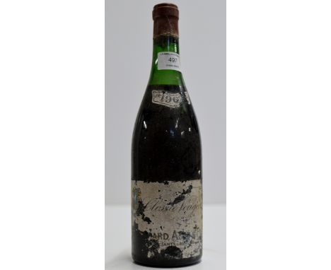 A VINTAGE BOTTLE OF CLOSDE VOUGEOT 1962 BOUCHARD AINE &amp; FILS FRENCH WINE