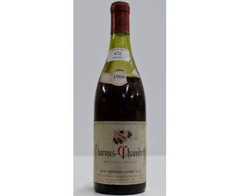A VINTAGE BOTTLE OF MARQUE DEPOSEE 1966 CHARMES - CHAMBERTIN     