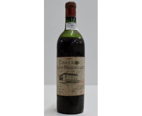 A VINTAGE BOTTLE OF CHATEAU HAUT - MARBUZET 1966 RED WINE     