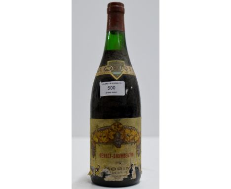 A VINTAGE BOTTLE OF MO RIN 1967 GEVREY - CHAMBERTIN FRENCH WINE