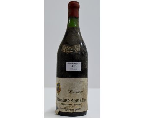 A VINTAGE BOTTLE OF BEAUNE 1966 BOUCHARD AINE &amp; FILS WINE