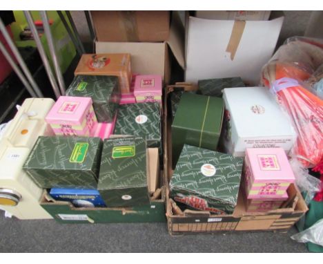 Two boxes containing assorted boxed figures including Bagpuss, Magic Roundabout, Wallace &amp; Gromit, etc