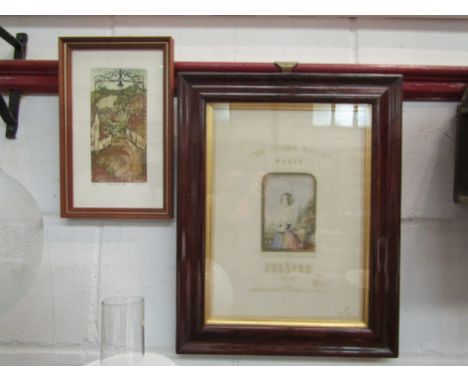 A Victorian print, hardwood framed, The Prima Donna Waltz, and another print