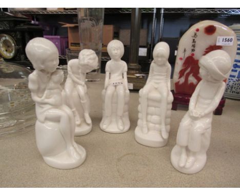 Five Pauline Shone Spode figures of children 