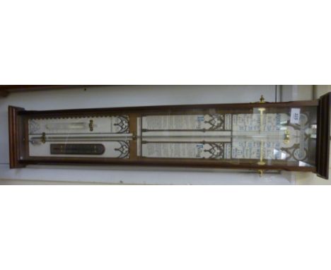 A modern mahogany cased Admiral Fitzroys Barometer  38''h          RSB