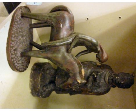 Two pottery figures, viz. a standing chorister (possibly a moquette for a bronze)  impressed SAS & dated 1951  13''h; and a c