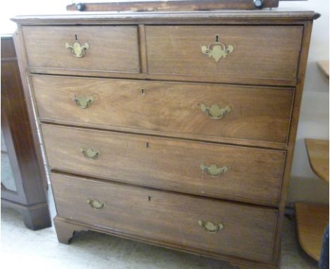 A late 19thC mahogany dressing chest, having two short/three long graduated drawers, raised on bracket feet  42''h  40''w    