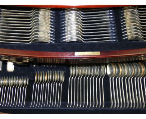 A comprehensive silver Grecian pattern canteen of cutlery for twelve place settings, by Carrs, Sheffield 1994, comprising; fi