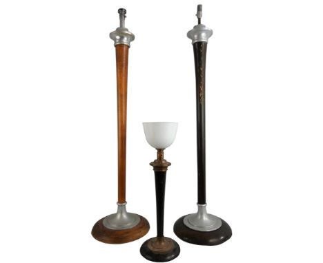 Mazda, Lampe de Travail, France - an Art Deco standard lamp, the rosewood painted effect column with aluminium mounts, lackin