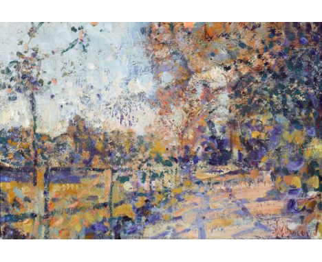 Arthur K. Maderson (b.1942) KILDERRIHEEN, WATERFORD, SEPTEMBER EVENING oil and mixed media on board signed lower right; signe
