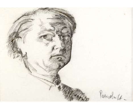 Patrick Swift (1927-1983) SELF PORTRAIT charcoal signed lower right 16 by 23in. (40.6 by 58.4cm) 