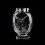 A BACCARAT JAPANESQUE ROCK CRYSTAL STYLE VASE, CIRCA 1880
