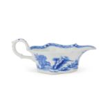 A BOW BLUE AND WHITE SAUCEBOAT, CIRCA 1752-53