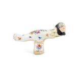 A MEISSEN FIGURAL CANE HANDLE, 19TH CENTURY