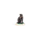 A RARE ROCKINGHAM MODEL OF A CAT