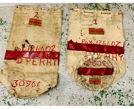 Two Vintage canvas mail bags 