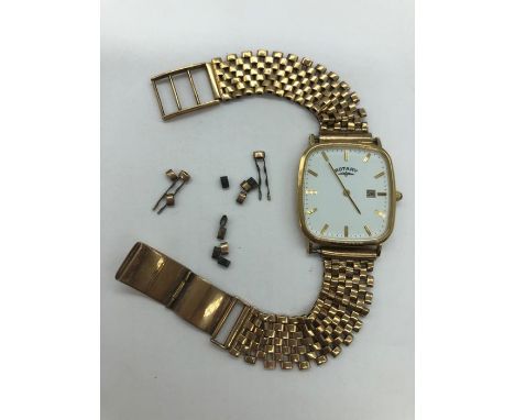Rotary ladies gold plated watch with 9ct gold strap