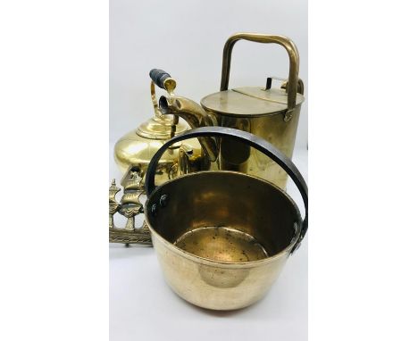 Vintage Brass Jam Pan, watering can and others 